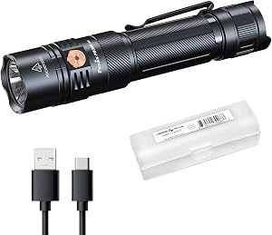 Fenix PD36R ACE 3000 Lumen Rechargeable Tactical Flashlight, USB-C Dual Switch, Set Customizable Brightness Levels, Strobe SOS Long Runtime Waterproof EDC Duty Light Camping Hunting Emergency